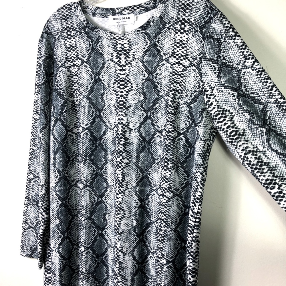 REBDOLLS Snake print, long sleeves Midi-dress - Picture 3 of 10